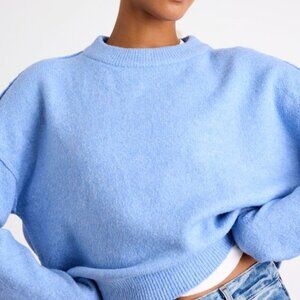 Pre-Loved Lulus Lena Dusty Blue Crew Neck Pullover Sweater - Size XS